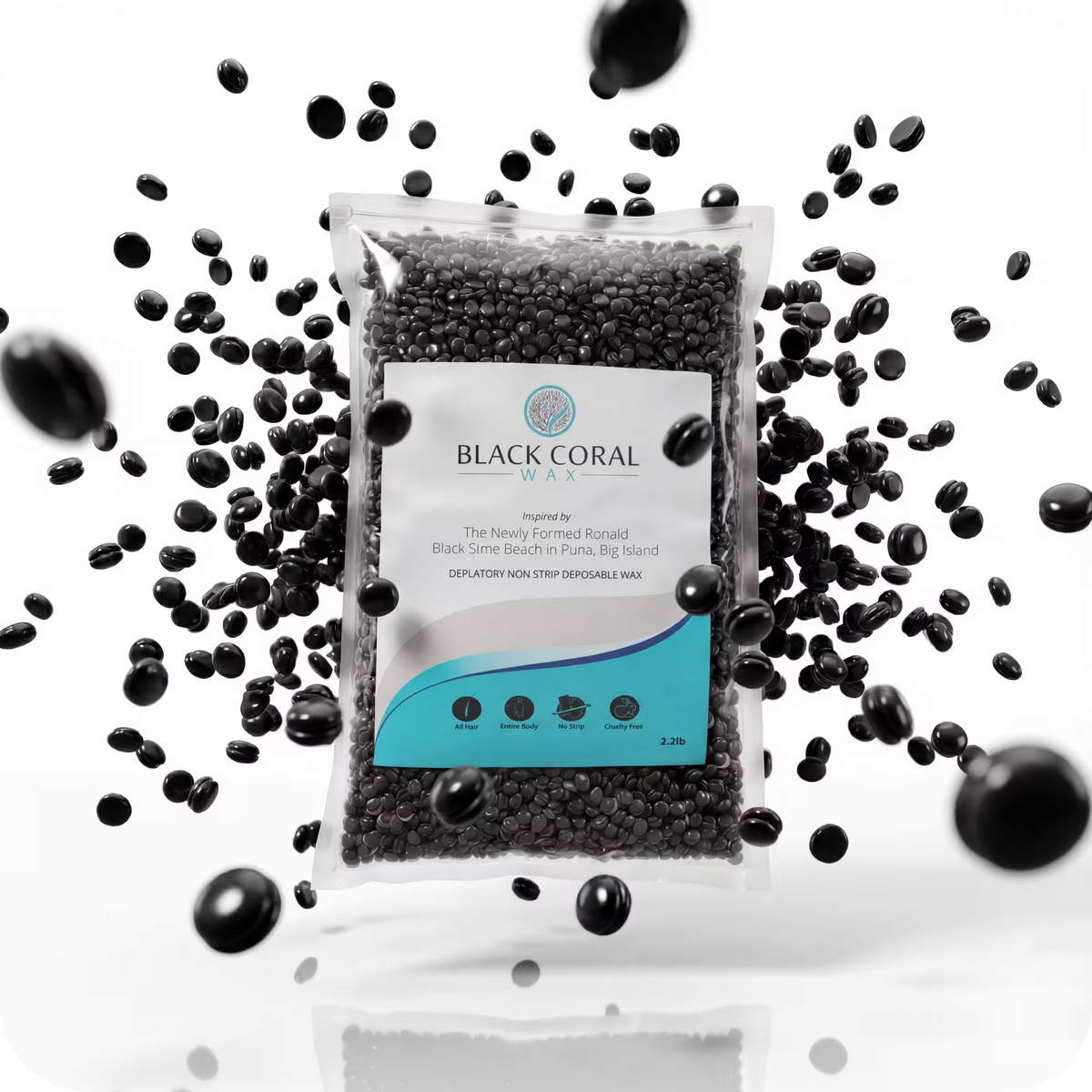 Black Coral Hard Wax 2.2lb – professional stripless wax beads for all hair types, cruelty-free formula, Canada
