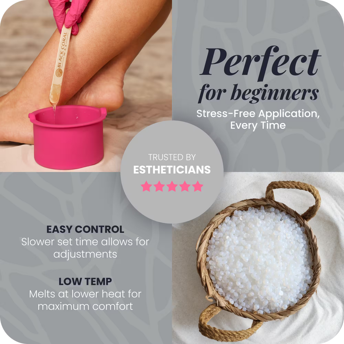 Mae'mae beginner-friendly hard wax – slow drying, low temp, easy adjustments, 5-star rated by estheticians