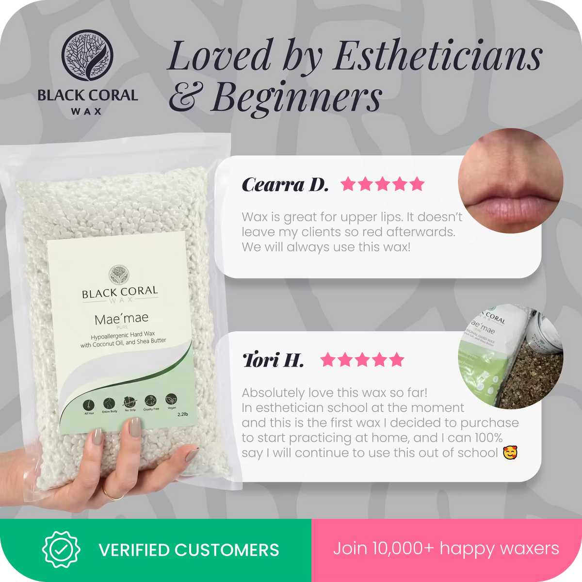 Mae'mae wax customer reviews – 5 stars from estheticians and beginners across Canada, 10,000+ verified customers