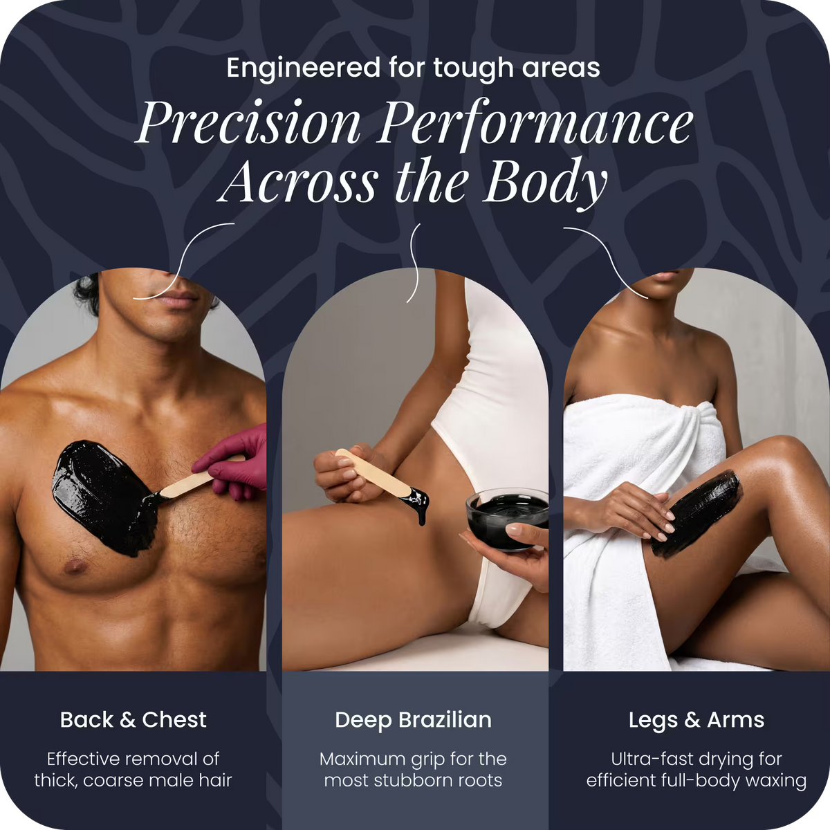 Black Coral hard wax for back, chest, Brazilian, and legs – precision hair removal for all body areas