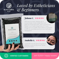Black Coral hard wax customer reviews – 5 stars from estheticians and beginners across Canada, 10,000+ happy waxers