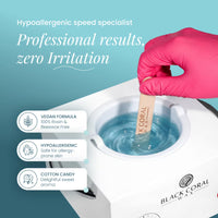 Kai hard wax application – vegan formula, hypoallergenic, safe for allergy-prone skin, cotton candy fragrance