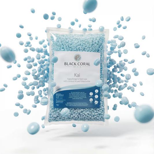 Kai Hard Wax 2.2lb – hypoallergenic blue hard wax beads with coconut oil and shea butter, vegan, cruelty-free