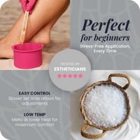 Mae'mae beginner-friendly hard wax – slow drying, low temp, easy adjustments, 5-star rated by estheticians