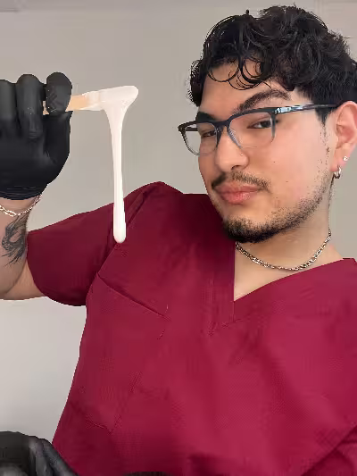 Esthetician using BCW products