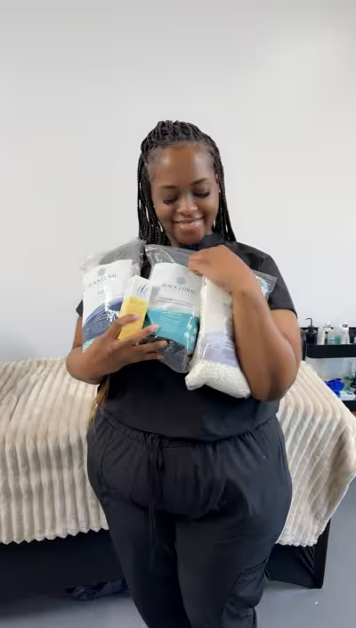 Esthetician using BCW products